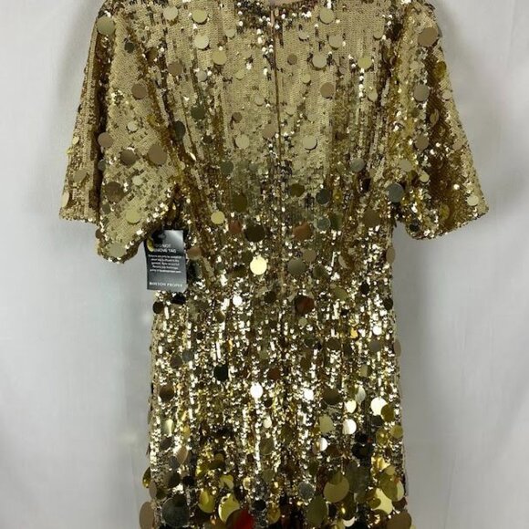 Boston Proper Gold Sequins Formal Mini Shift Dress New Women's 8 - Picture 8 of 14